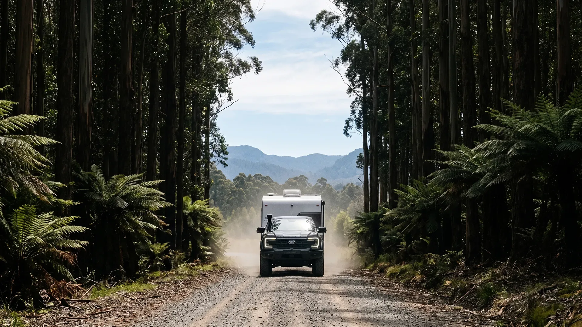 Gravel high-country road, cool overcast